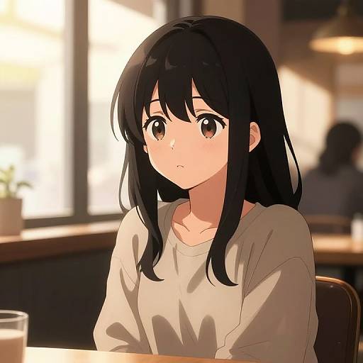 Cozy Anime Girls in Café