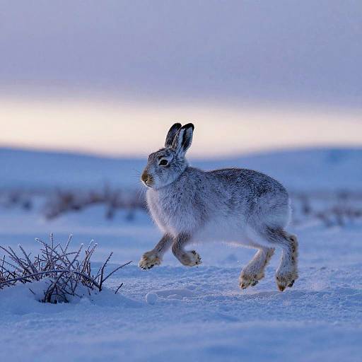 Lonely Arctic Hare at Dawn