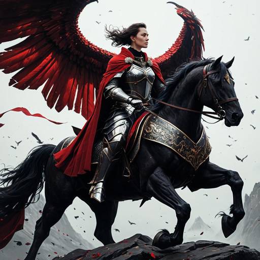 Majestic Knight on Winged Stallion
