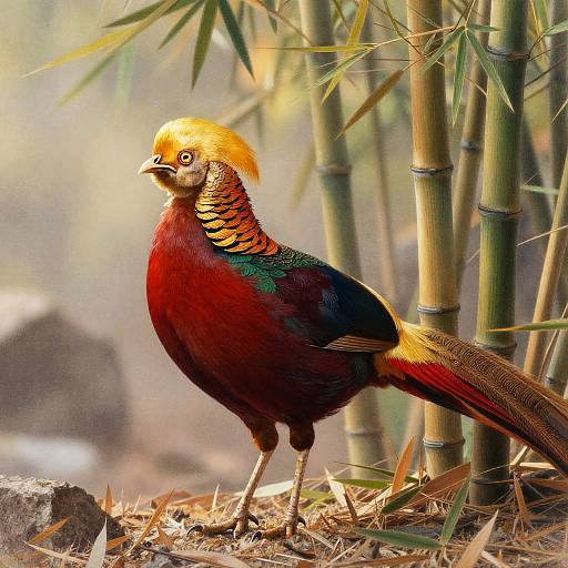 Ornate Golden Pheasant at Dawn