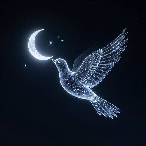 Celestial Stardust Bird Soaring