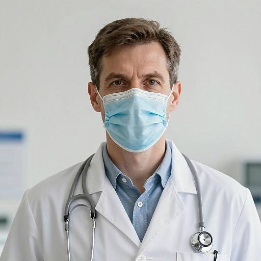 Serious Caucasian Male Doctor Portrait