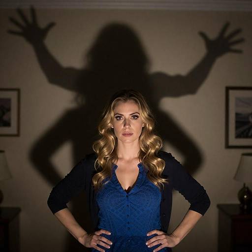 Intense Shadow Play with a Confident Woman