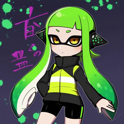 Illustration of Agent 3 (splatoon), splatoon (series) in the style of Konshin