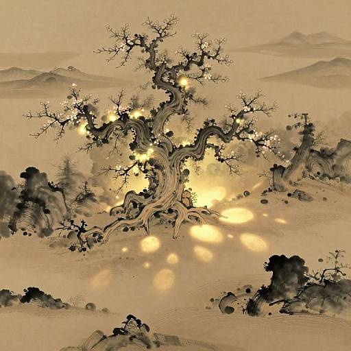 Ethereal Oasis in Desert Dreamscape