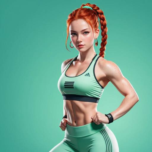 Energetic Red-Head in Dynamic Pose