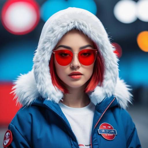Stylish Girl in Beanie with Sunglasses