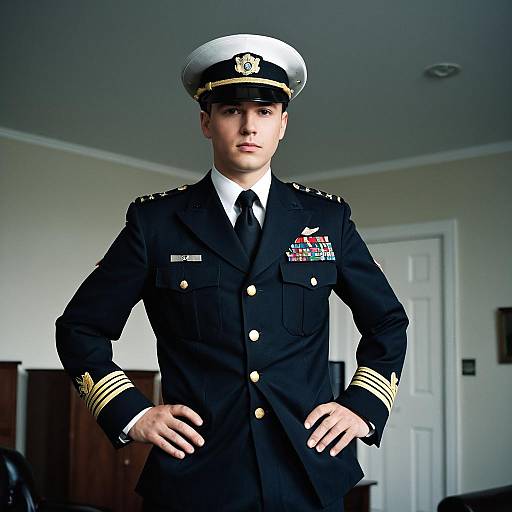 Male Navy Officer in Formal Uniform