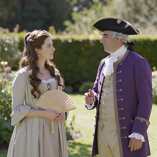 18th Century Couple in Garden