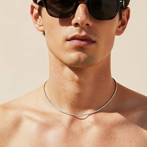 Minimalist Bling Necklace Close-Up Portrait