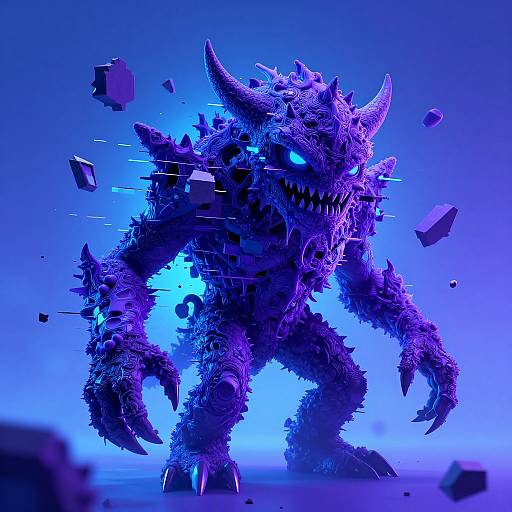 Cyber Horror AI Glitch Monster