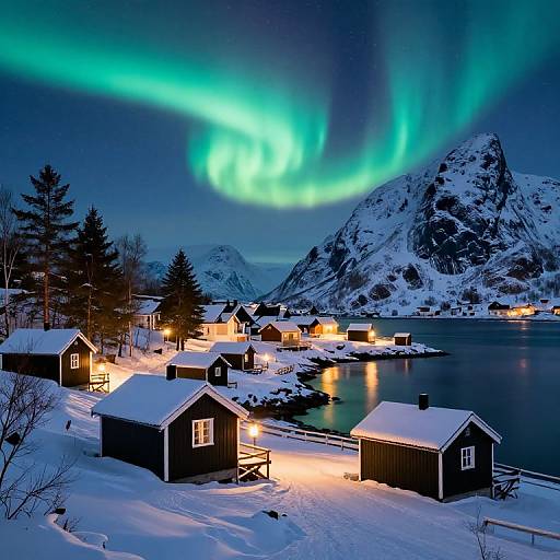 Twilight Solheim Village in Snowy Fjords