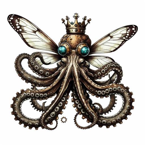 Steampunk Octopus Crowned on Dragonfly Steampunk Octopus Crowned on Dragonfly