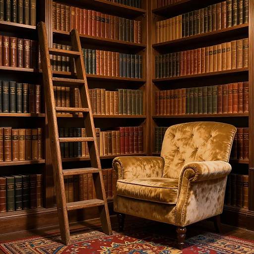 Cozy Antique Library Reading Nook