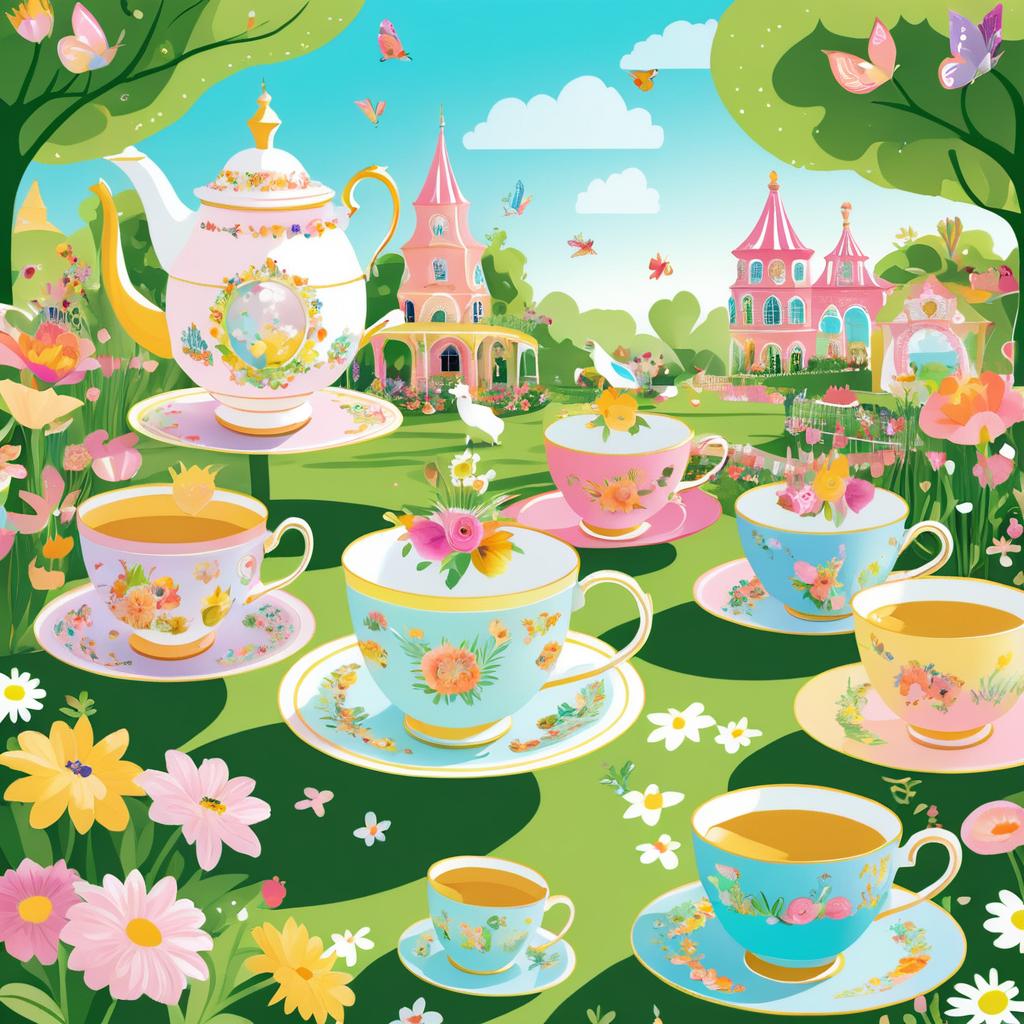 Whimsical Tea Party in a Magical Garden