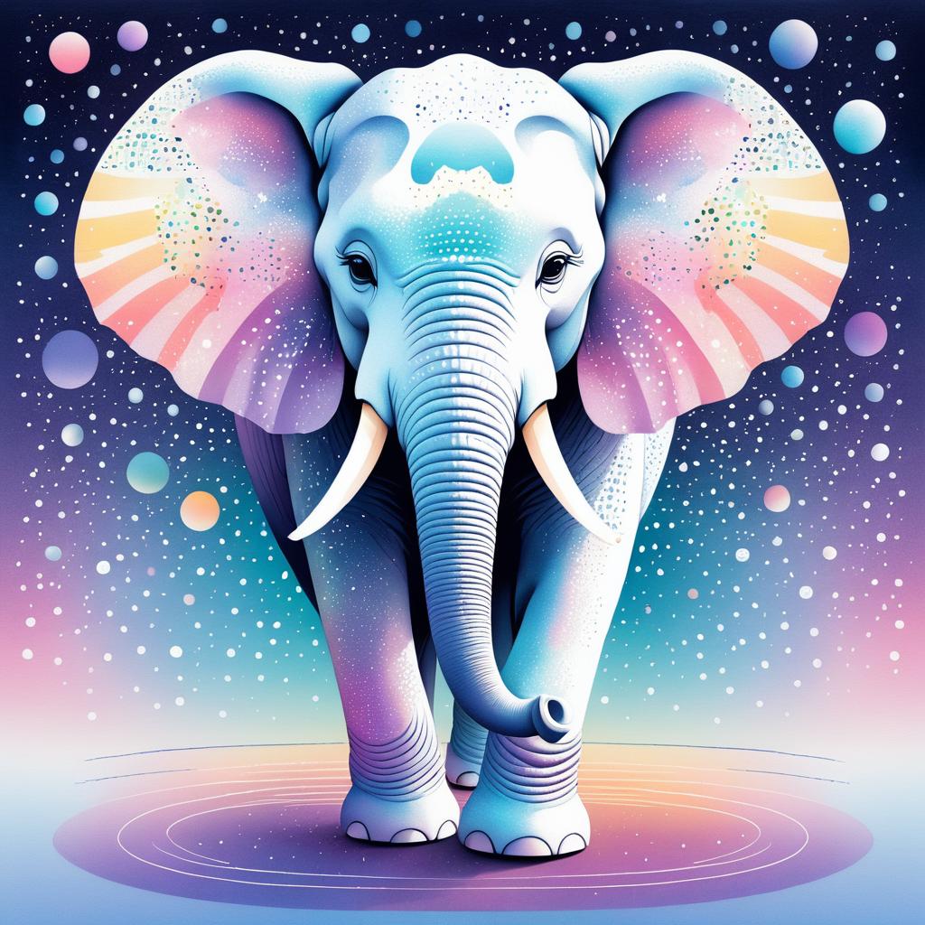 Playful Pastel Elephant in Surreal Art