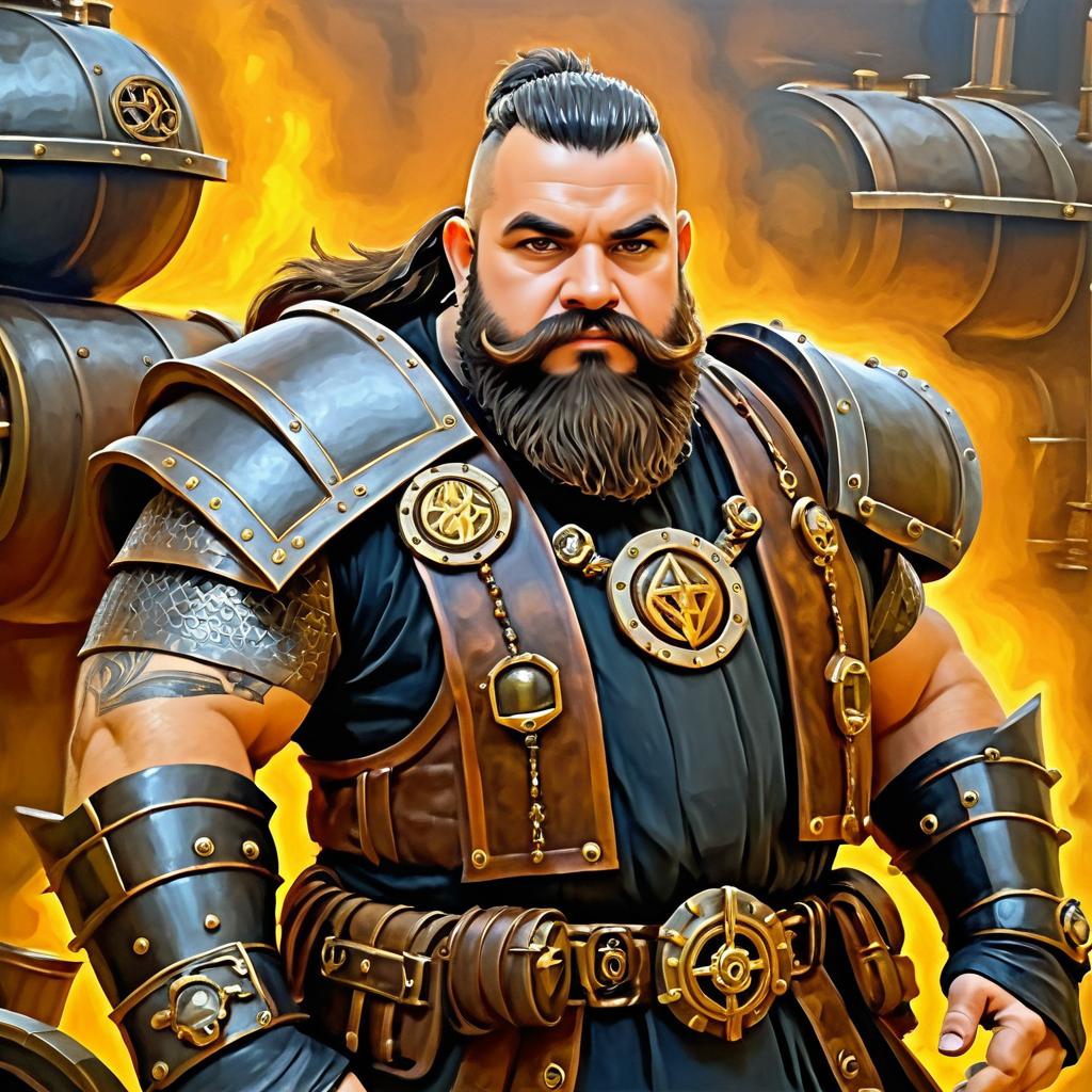 Steampunk Dwarven Tank Character Portrait