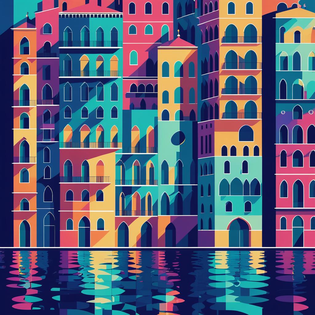 Abstract Expressionist Pixelated Venice