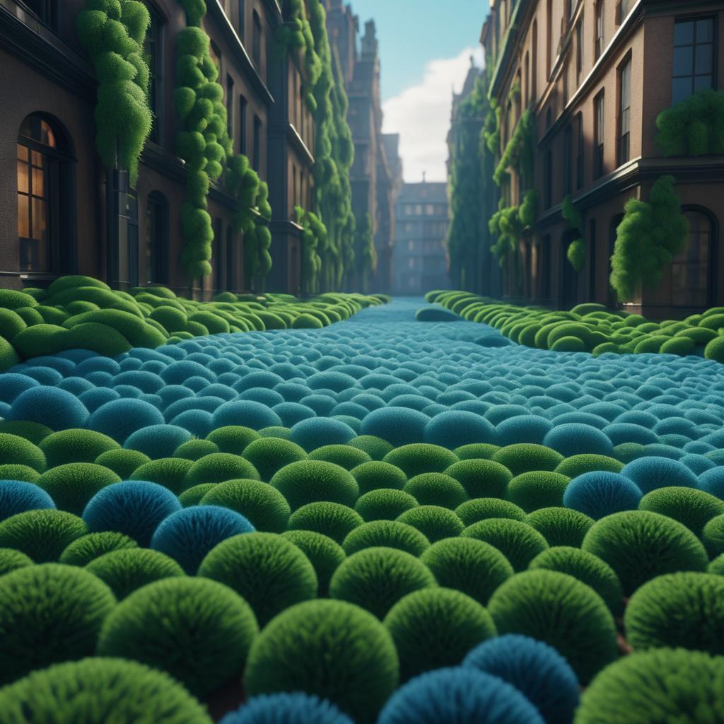 Hyper-Realistic Urban Scene of Moss