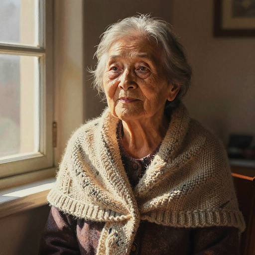 Elderly Lady in Pastel Light