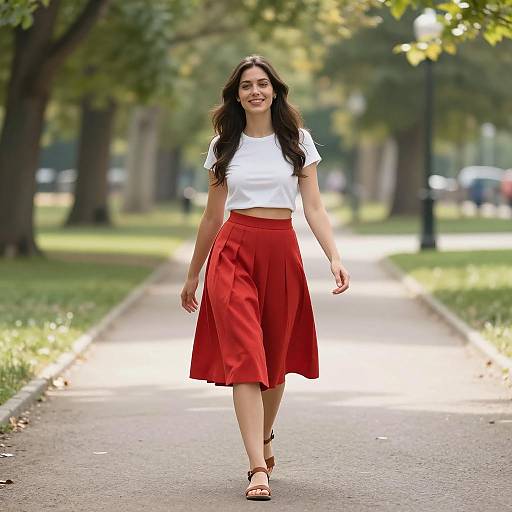 Joyful Walk in a Sunlit Park