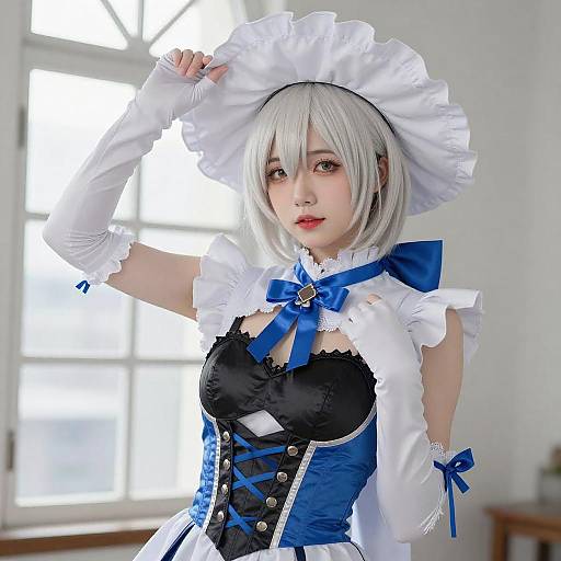 Anime-Style Woman in Detailed Costume