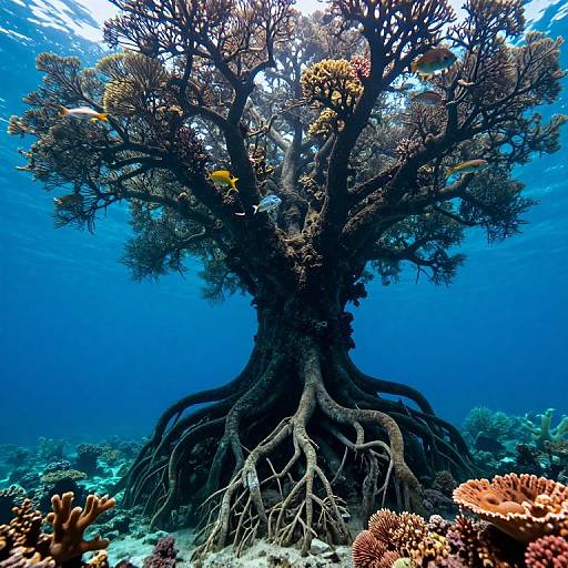 Inverted Tree Underwater Coral Forest