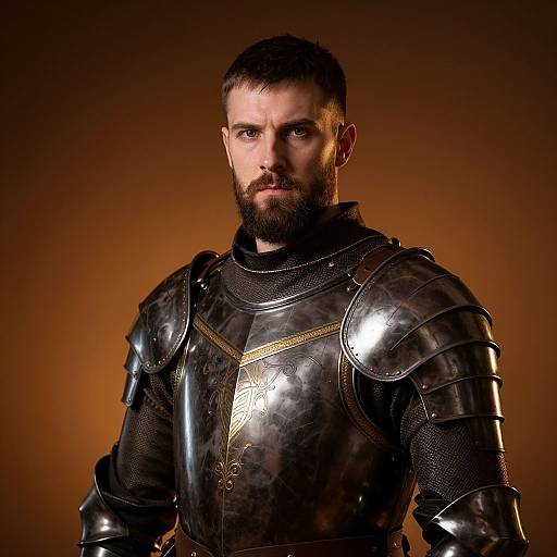 Serious Bearded Knight in Armor