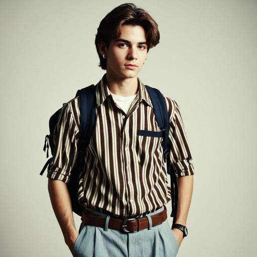 Retro Male Fashion with Striped Shirt
