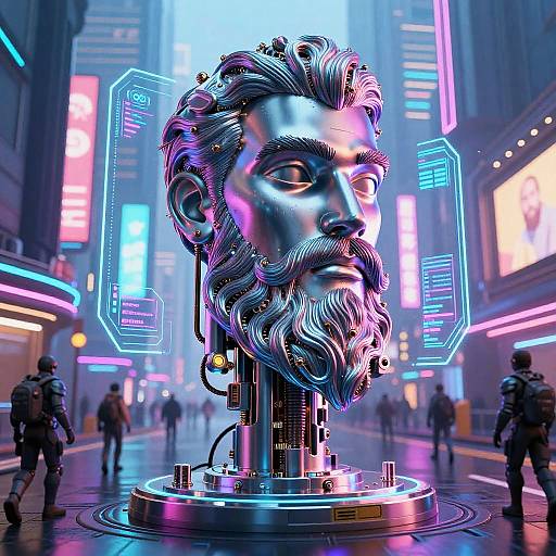 Cyberpunk Neon Beard Generator Design