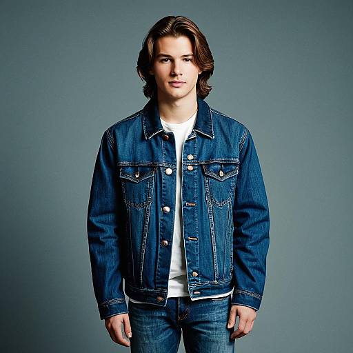 Casual Denim Look: Young Man Portrait