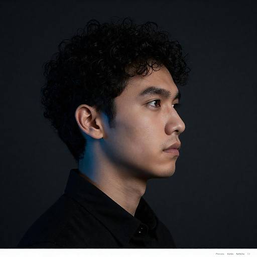 Intense Profile Portrait with Blue Highlights