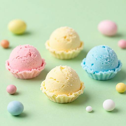 Pastel Easter Scoops with Candy Spheres