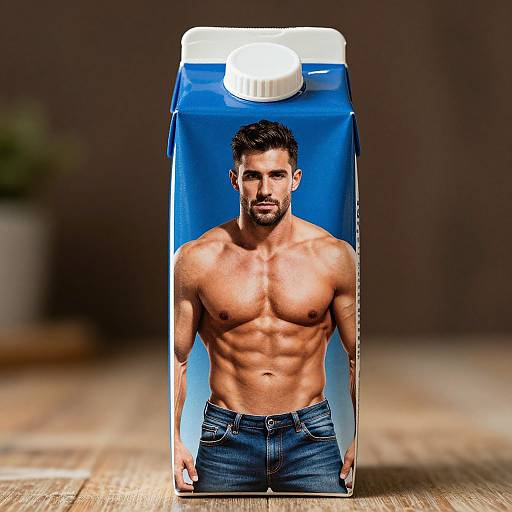 Muscular Man on Bold Milk Carton