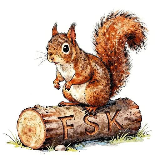 Whimsical Squirrel Cartoon Illustration
