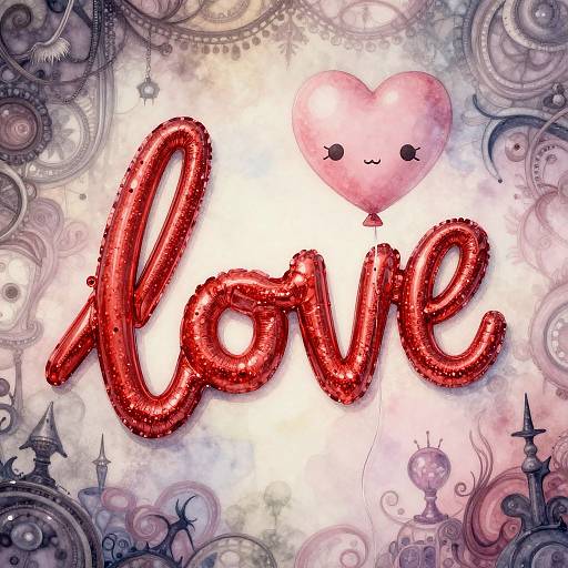 Digital art of shiny red 