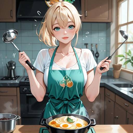 Virtual YouTuber Kazama Iroha Cooking Scene