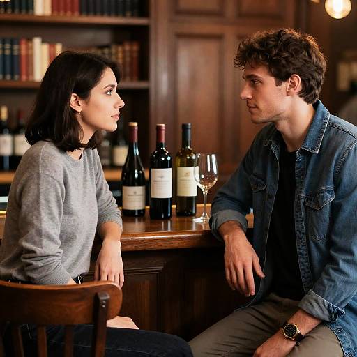 Intimate Bar Scene with Two People