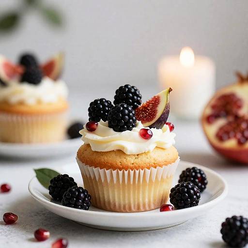 Blackberry Fig Cupcake Still Life