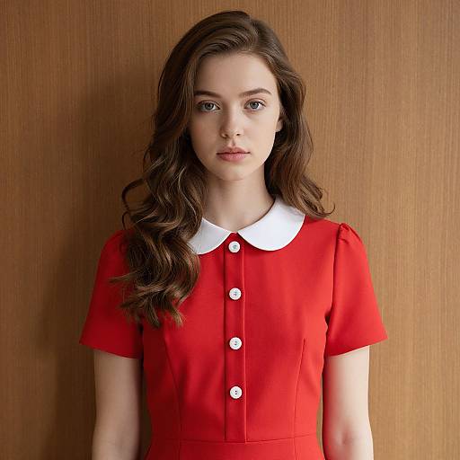 Young Woman in Red Dress Portrait