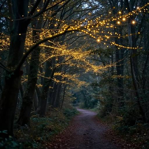 Ethereal Bioluminescent Forest Path
