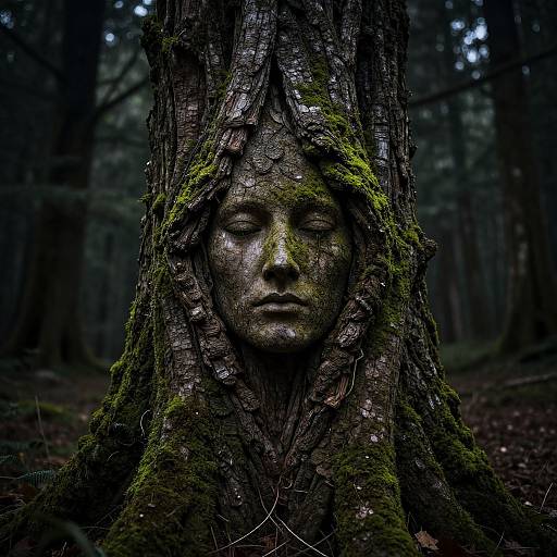 Hyperrealistic Ancient Tree Woman