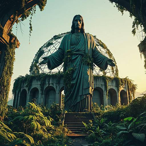 Overgrown Abandoned Christ the Redeemer Statue