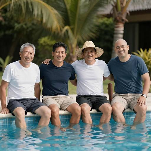 Charming Poolside Moments with Friends