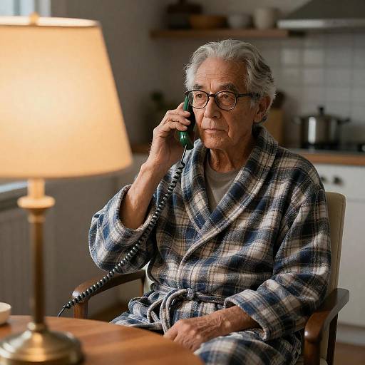 Thoughtful Elderly Man in Cozy Setting