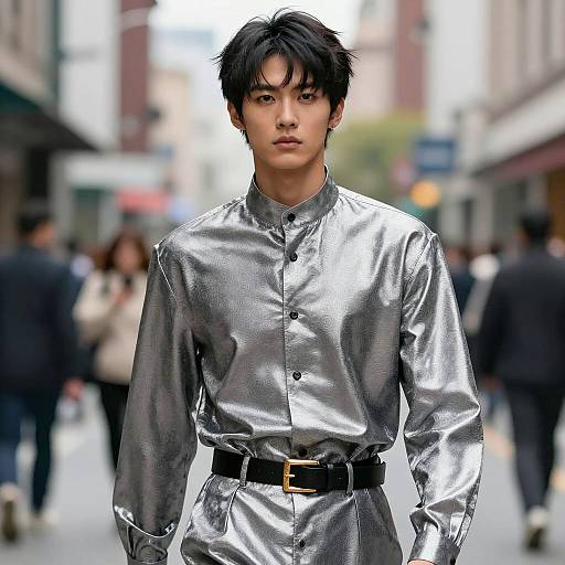 Stylish Cyber Clothing in Urban Setting