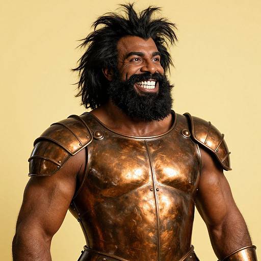 Picasso-Inspired Muscular Warrior Portrait