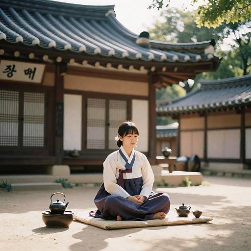 Seoul Hanok Tea House Meditative Film