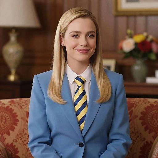Blonde Woman in Blue Blazer Portrait