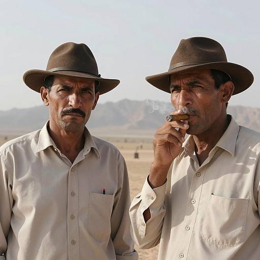 Two Men in a Desert Landscape